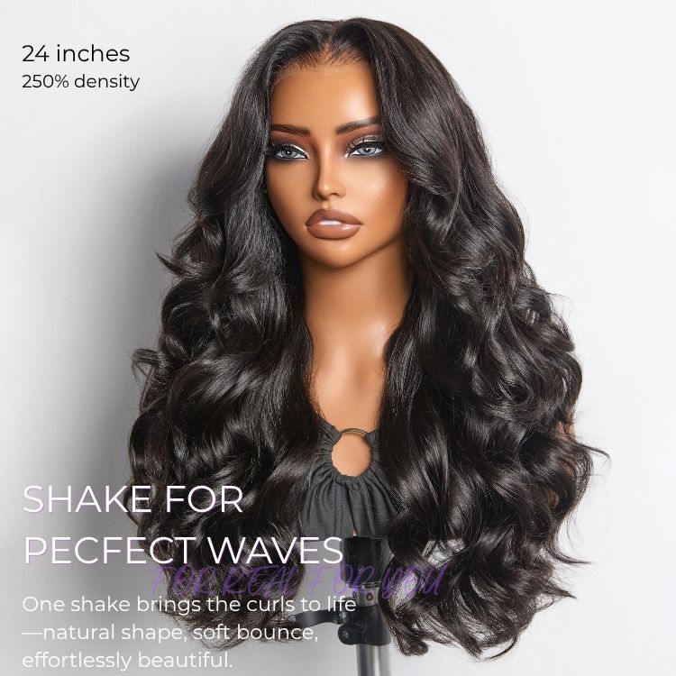 NatureMAX™ 250% Density Loose Wave Glueless Ear-to-ear 13x4 HD Lace Front High Density Wig Pre-Cut Lace Flexi-Fit Drawstring Cap