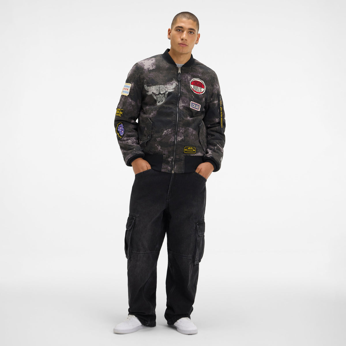 Alpha Industries x Toronto Raptors Black Camo MA-1 Bomber Jacket