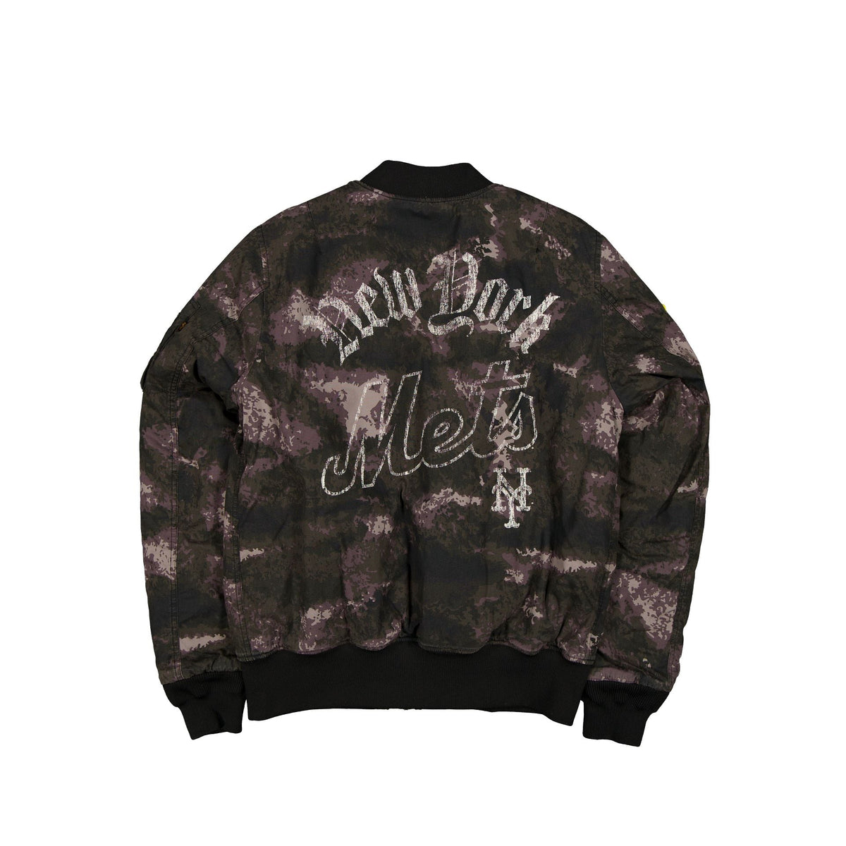 Alpha Industries x New York Mets Black Camo MA-1 Bomber Jacket