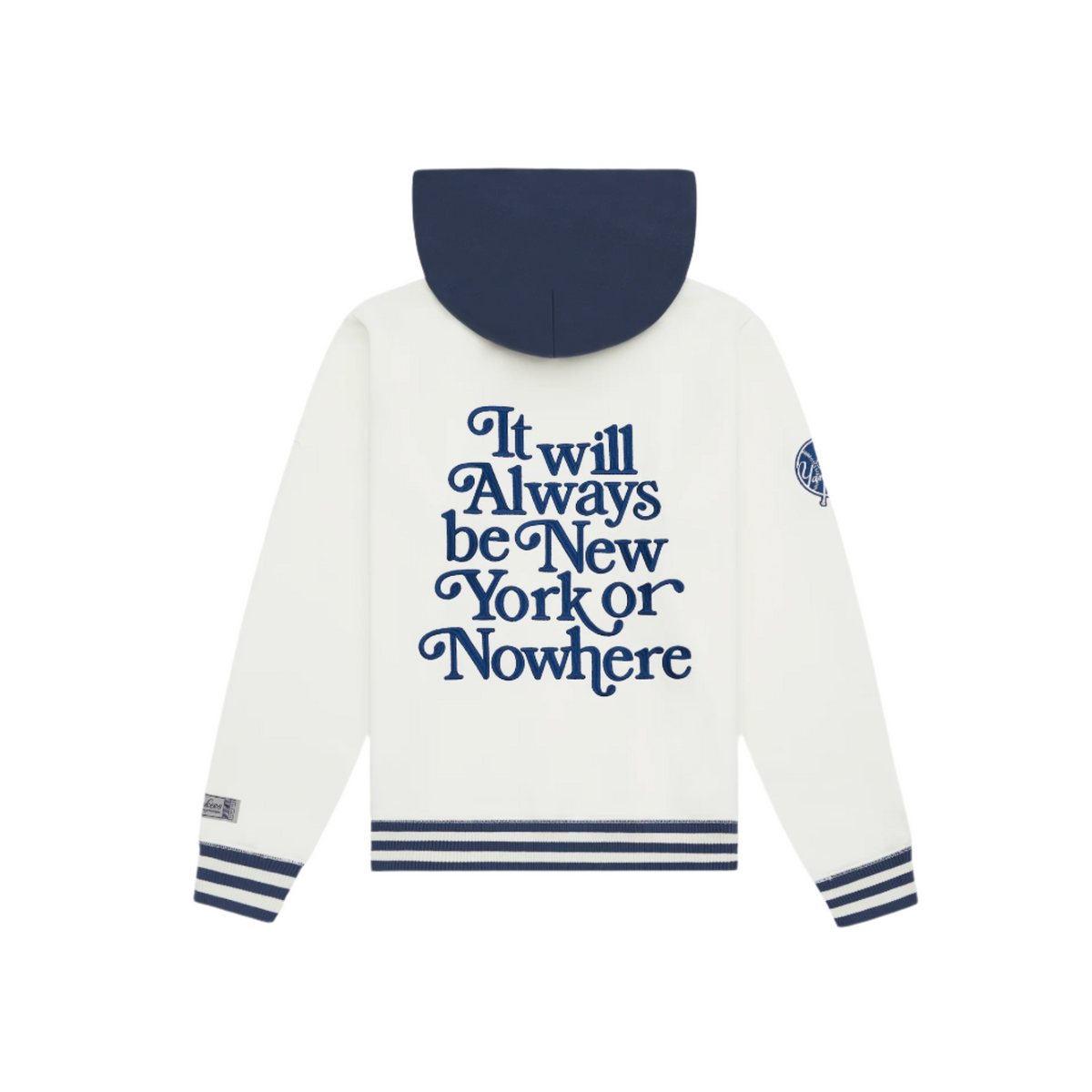 New York or Nowhere x New York Yankees White Motto Hoodie