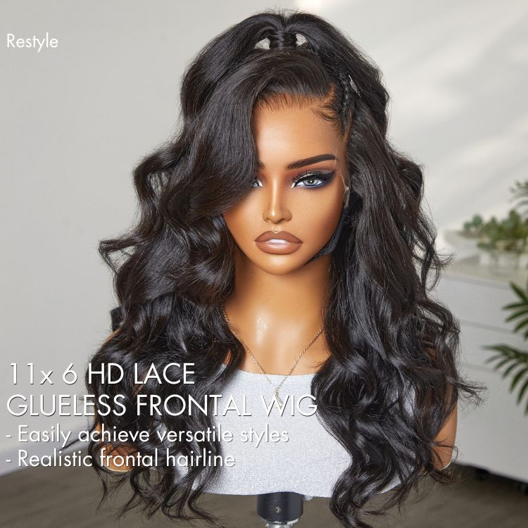 AiryFit™ Scalp Care Wigs - Deep Parting Loose Body Wave Human Hair Wig 11x6 Frontal HD Lace Glueless Wig