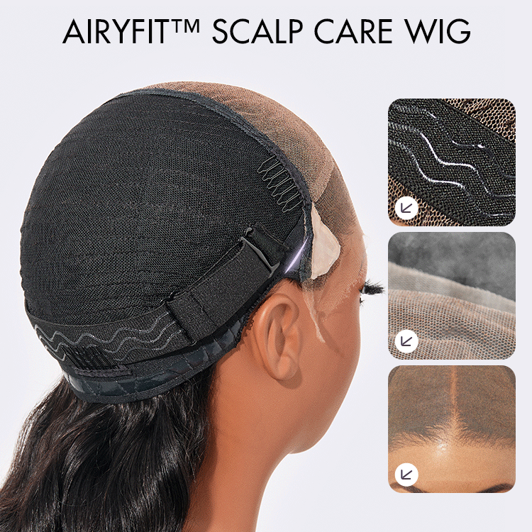 AiryFit™ Scalp Care Wigs - Deep Parting Loose Body Wave Human Hair Wig 11x6 Frontal HD Lace Glueless Wig