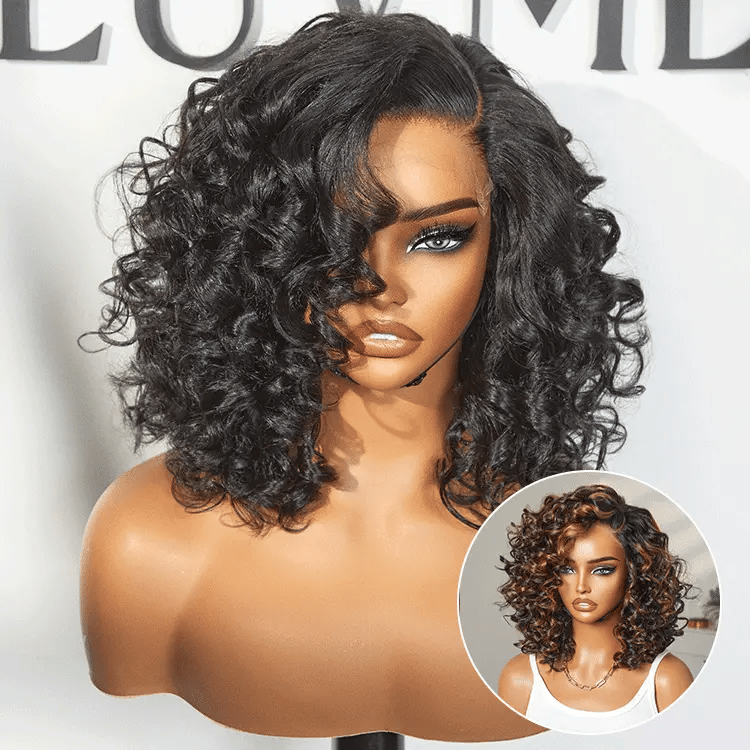Luvme Hair Mature Bouncy Curl Left C Part Glueless Minimalist HD Lace Wig Pre-Cut Lace