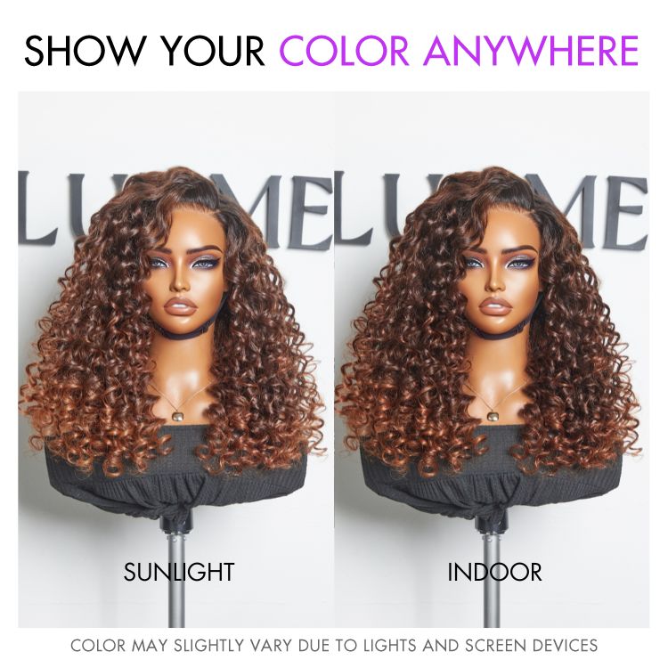 Luvme Hair PartingMax Glueless Wig Ombre Copper Brown Water Wave 7x6 Closure HD Lace Wig  - US Only