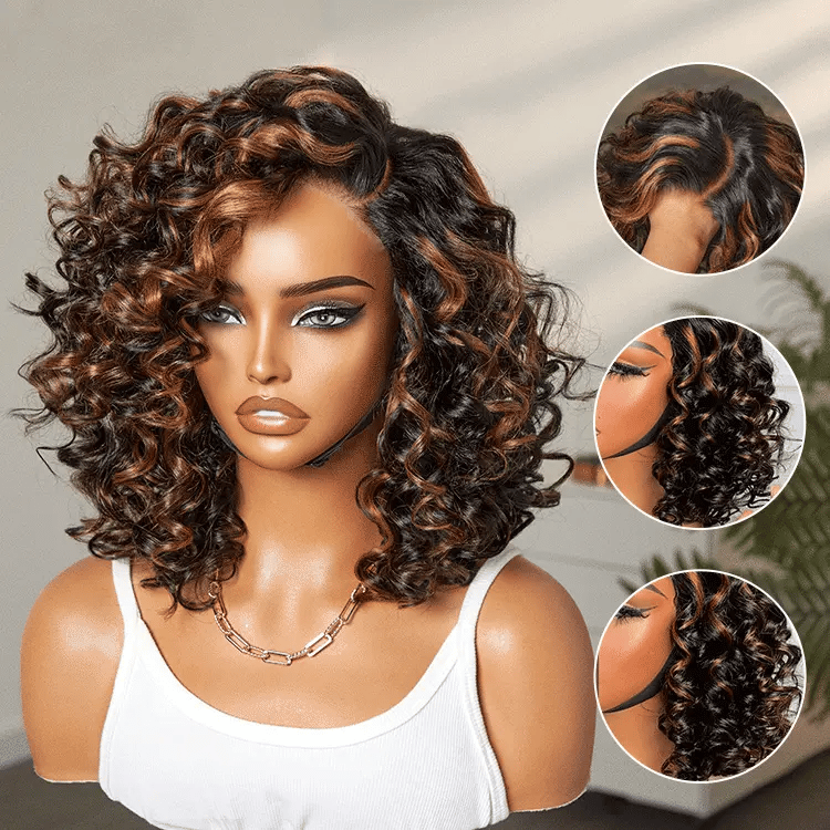 Luvme Hair Mature Bouncy Curl Left C Part Glueless Minimalist HD Lace Wig Pre-Cut Lace