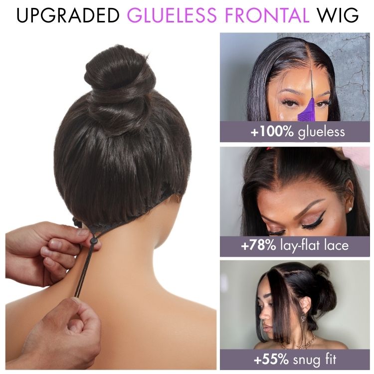 PreMax Wigs - 180% Density Body Wave / Straight Glueless 13x4 Frontal Lace Long Wig Pre-Cut Lace