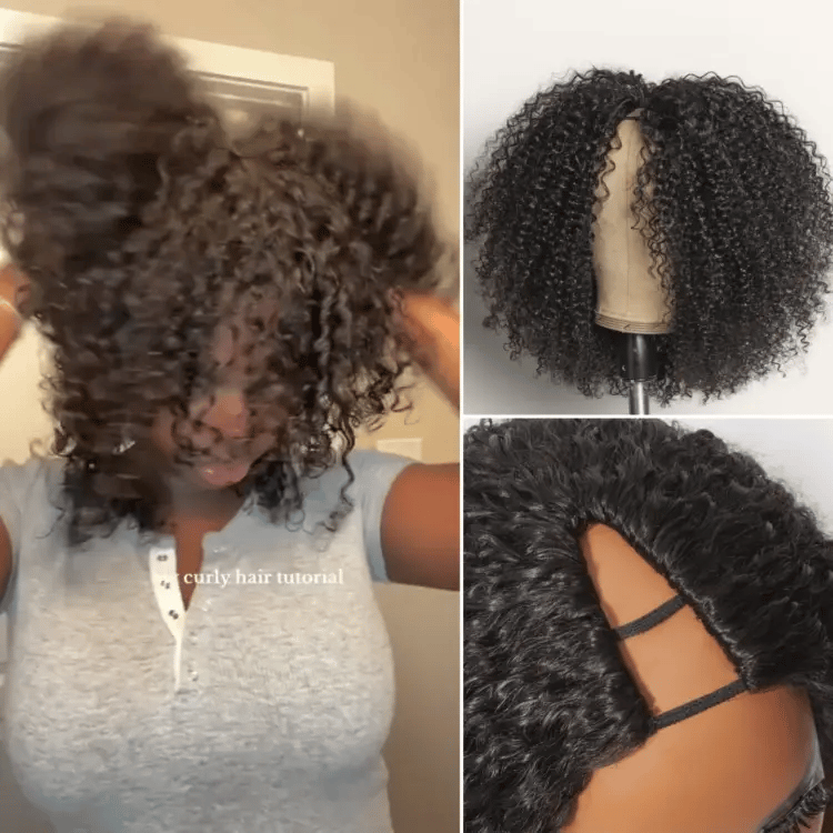 Luvme Too Easy Texture™ Wig 180% Density  Kinky Curly / Yaki Straight Glueless V Part Flexi-Fit Drawstring Wig