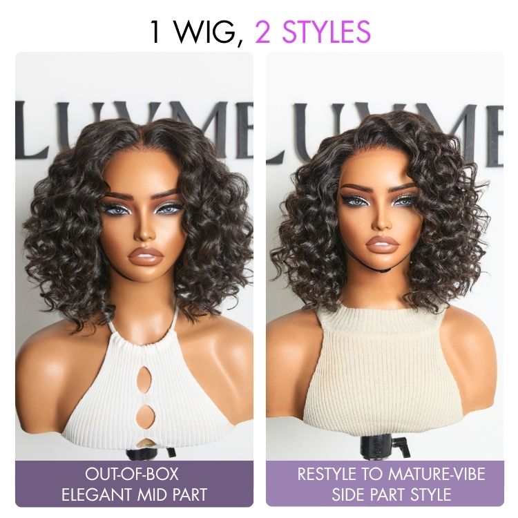 Lightweight & Voluminous Beach Wave Glueless 13x4 Lace Front Short Wig for Summer Pre-Cut Lace