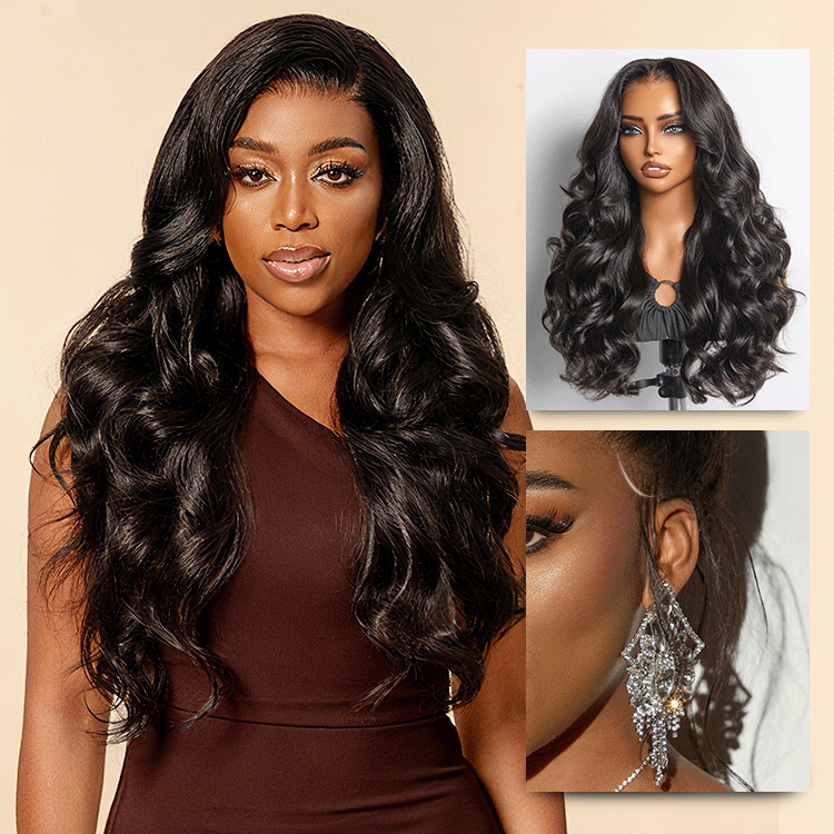 NatureMAX™ 250% Density Loose Wave Glueless Ear-to-ear 13x4 HD Lace Front High Density Wig Pre-Cut Lace Flexi-Fit Drawstring Cap