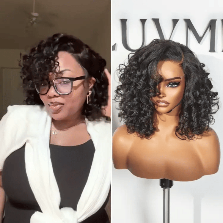 Luvme Hair Mature Bouncy Curl Left C Part Glueless Minimalist HD Lace Wig Pre-Cut Lace