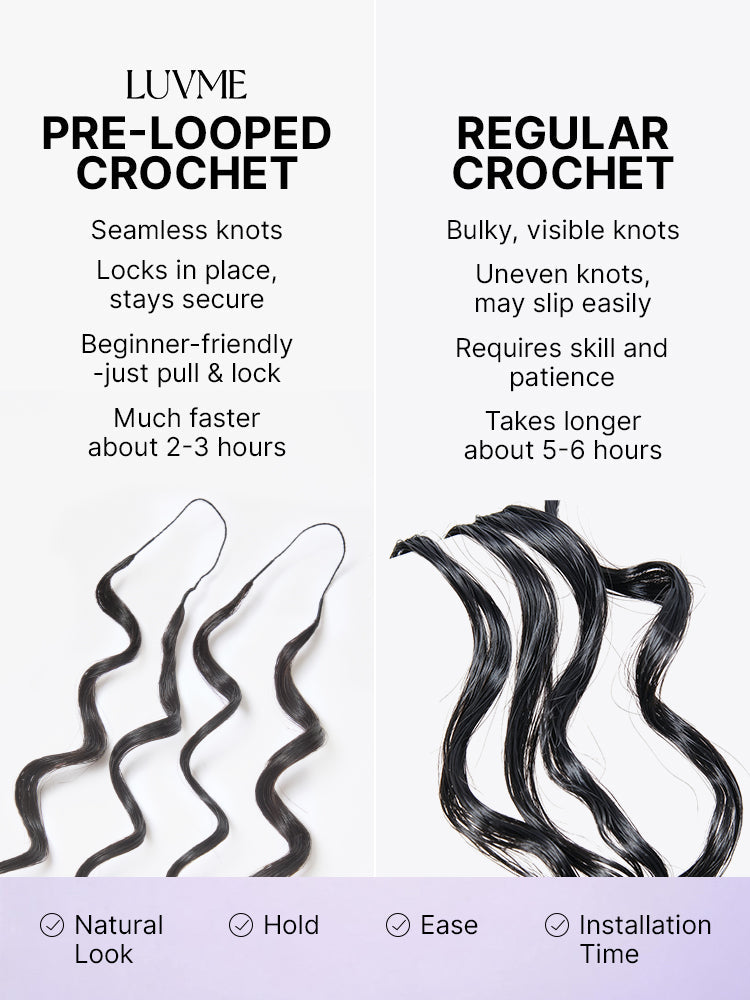 Miracle Knots Crochet Hair Burmese Curly | Wet and Wavy Water Wave | Kinky Straight for Boho Braids | Crochet Weaves | Fulani Braids | Twists Pre-Separated Lightweight Full & Soft Pre-Looped Human Hair Extensions Protective Style