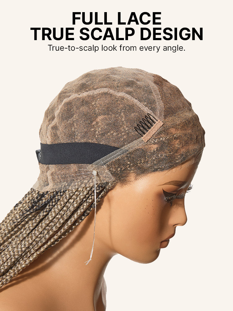 OwnScalp™ Lightweight Salon-Like Braids with a Real Scalp Look Full HD Lace Knotless Box Braided Wig - US Only