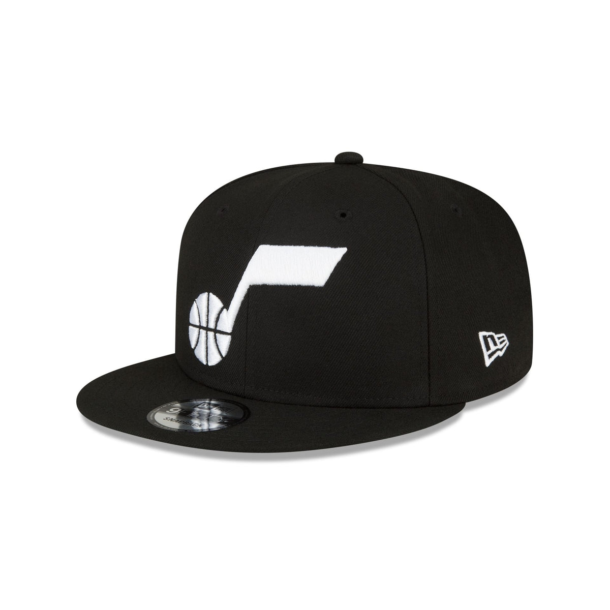 Utah Jazz Basic Black & White 9FIFTY Snapback Hat