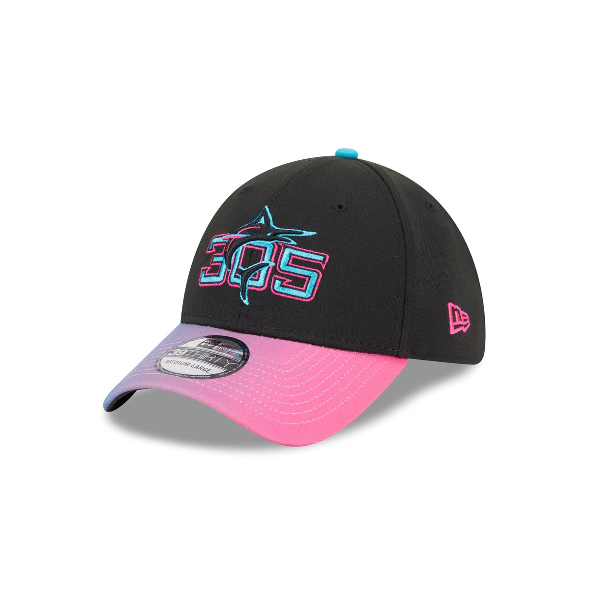 Miami Marlins City Connect 39THIRTY Stretch Fit Hat
