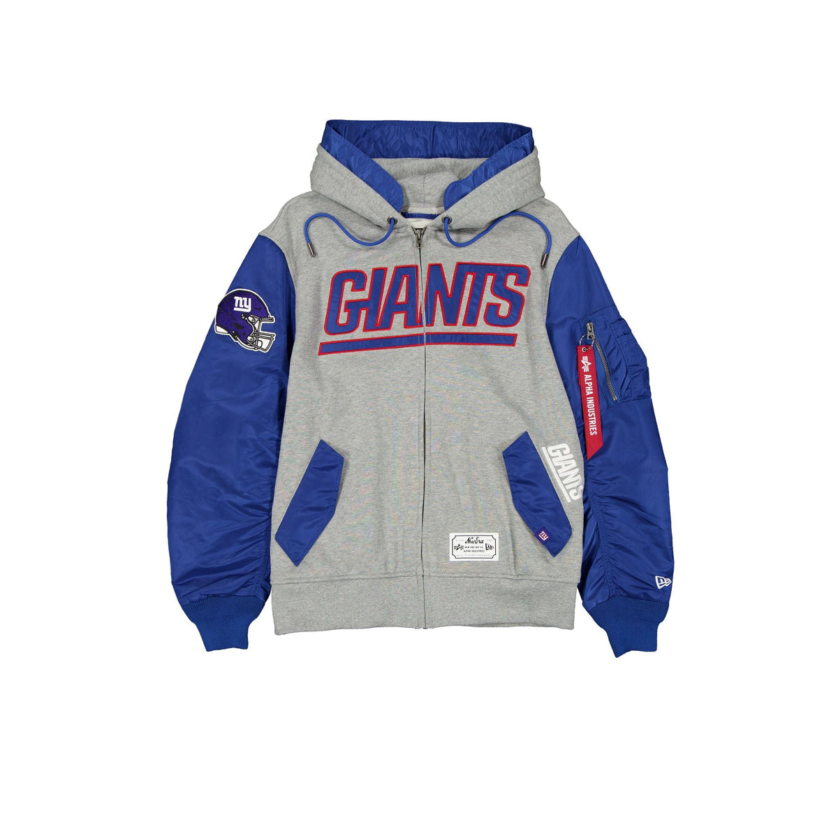 Alpha Industries x New York Giants Gray MA-1 Full Zip Fleece Jacket