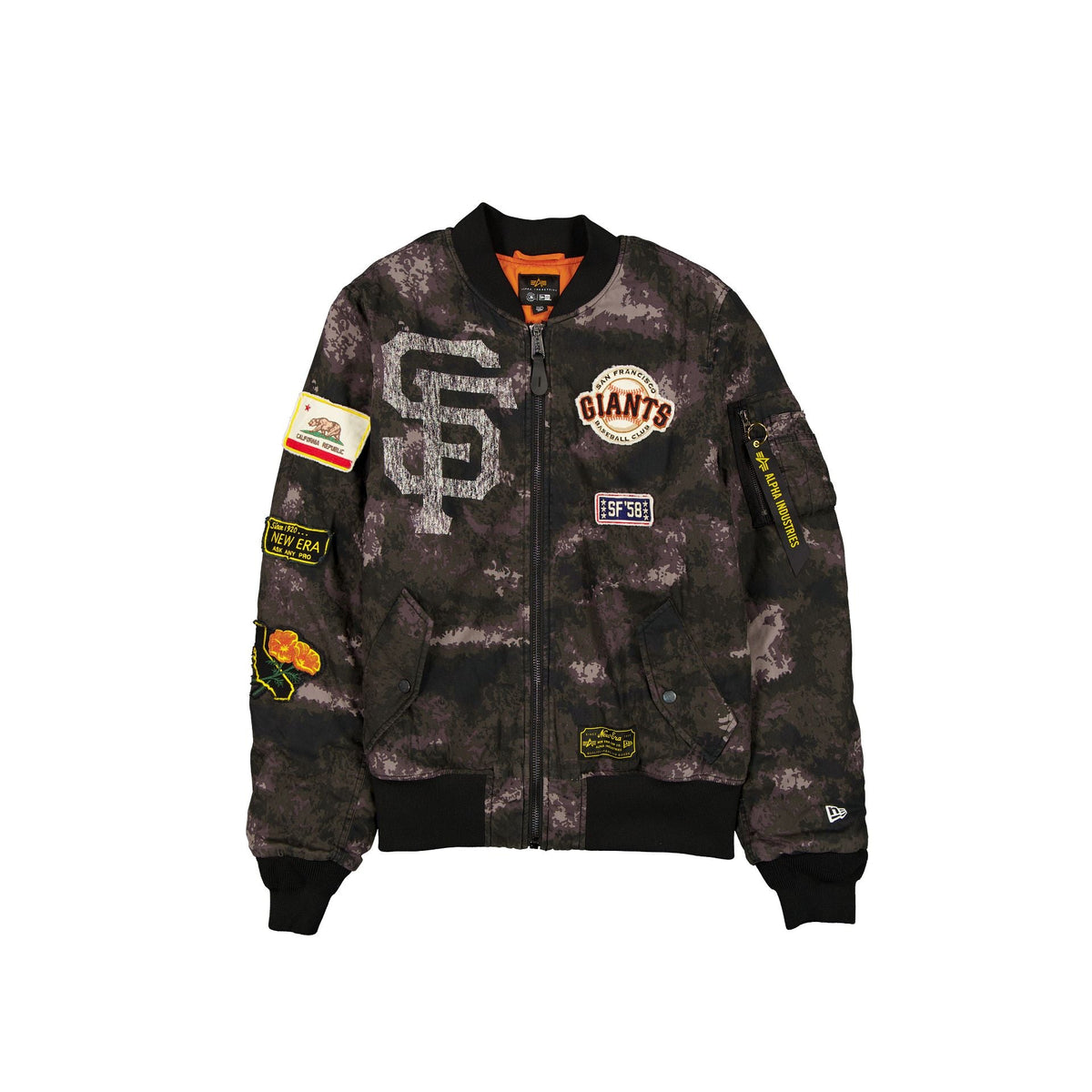Alpha Industries x San Francisco Giants Black Camo MA-1 Bomber Jacket