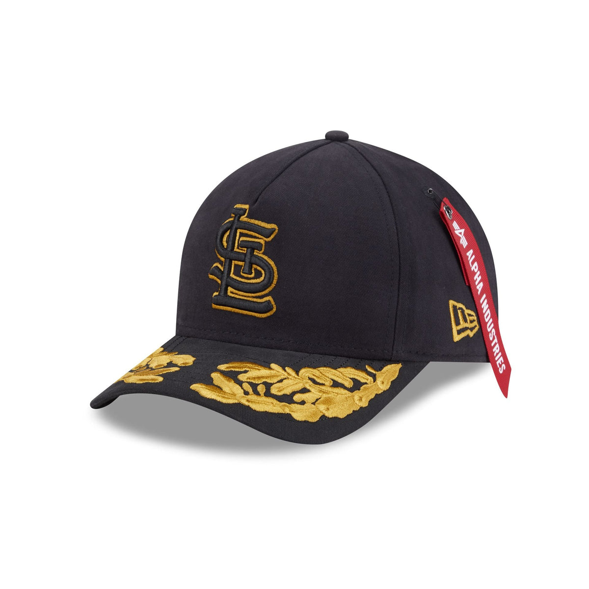 Alpha Industries x St. Louis Cardinals Black 9FORTY M-Crown A-Frame Snapback Hat