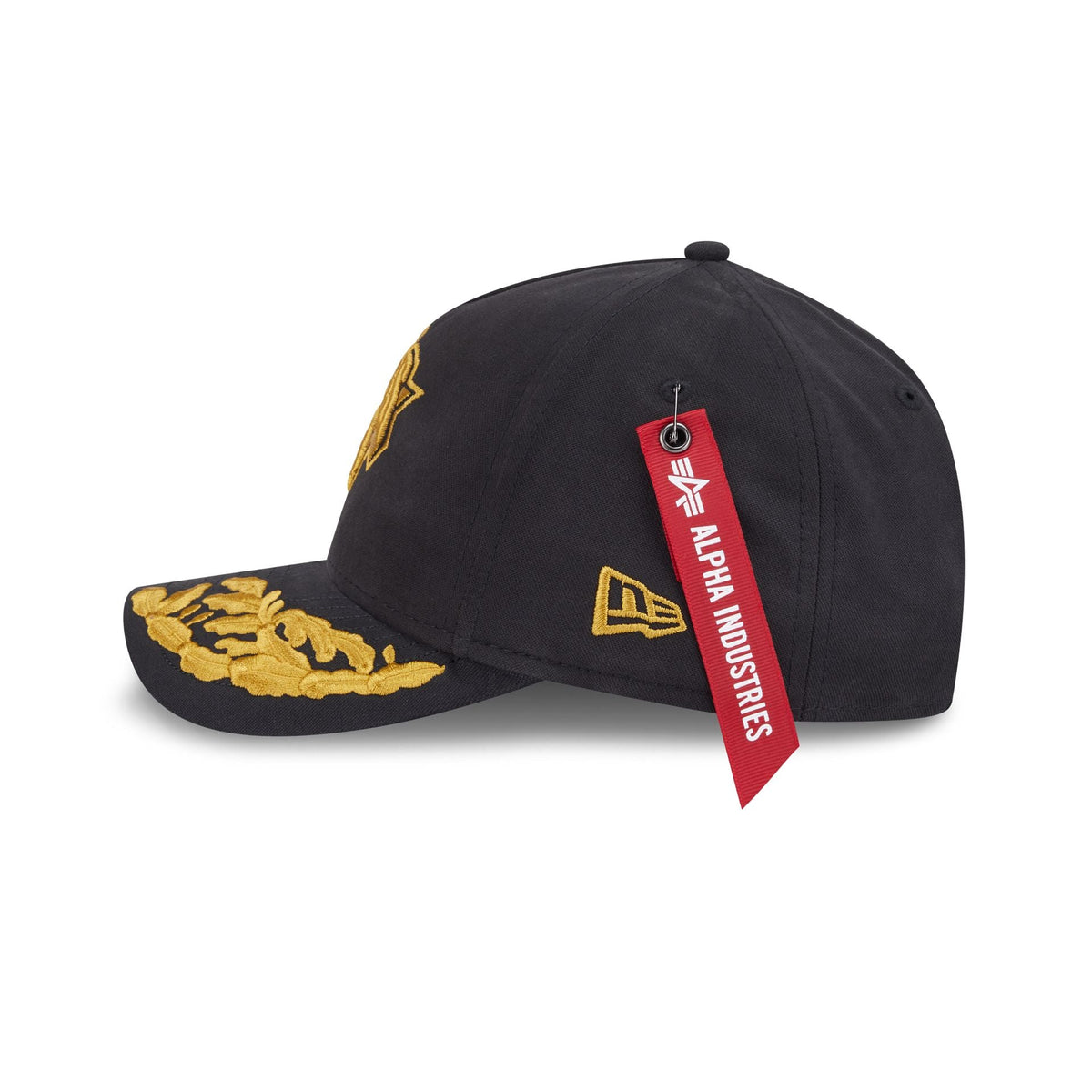 Alpha Industries x New York Knicks Black 9FORTY M-Crown A-Frame Snapback Hat