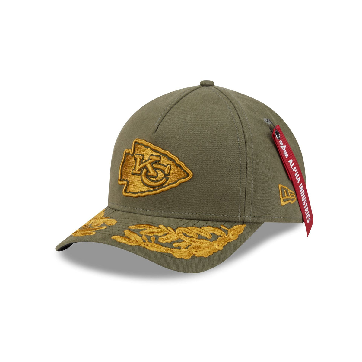 Alpha Industries x Kansas City Chiefs Olive Green 9FORTY M-Crown A-Frame Snapback Hat
