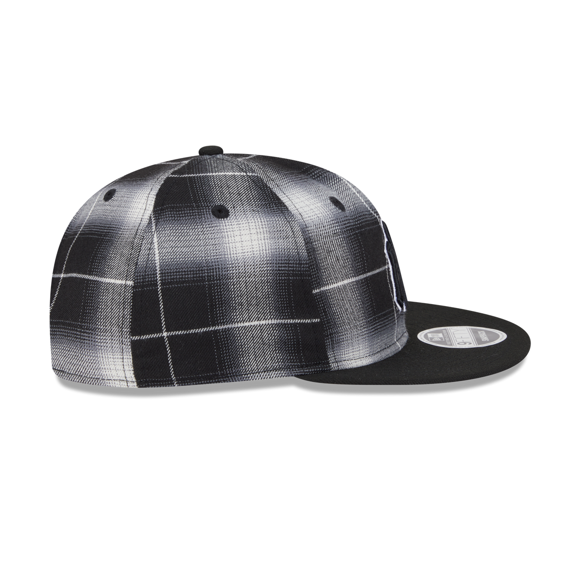 New York Yankees Black and White Plaid Retro Crown 9FIFTY Snapback Hat