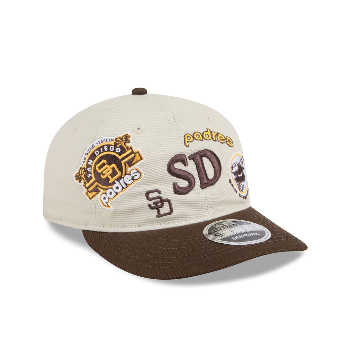 San Diego Padres Scattered Patches Retro Crown 9FIFTY Snapback Hat