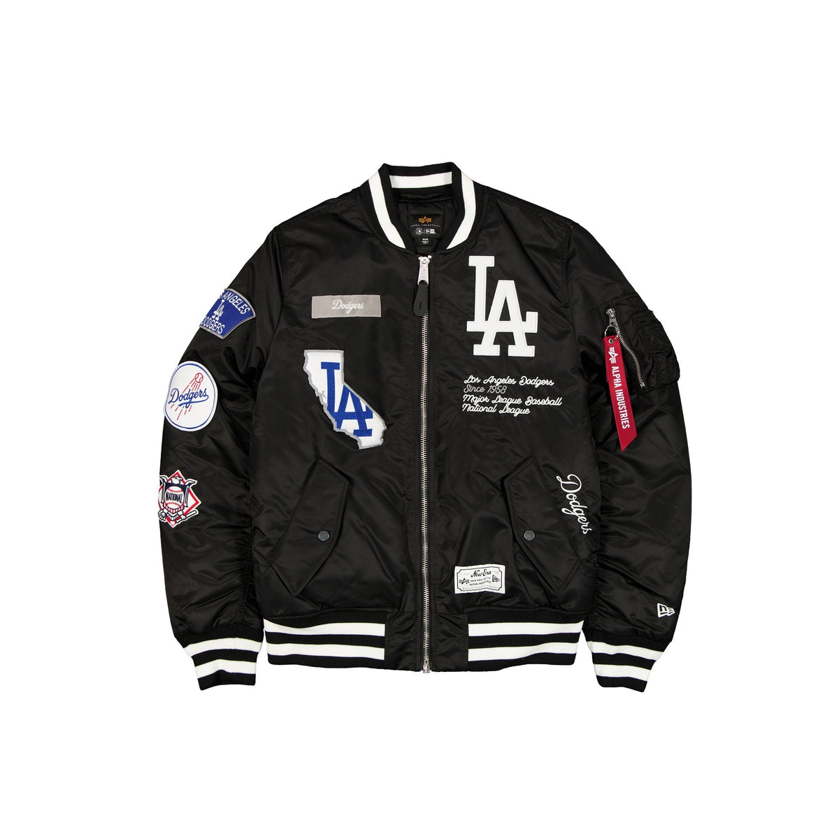 Alpha Industries x Los Angeles Dodgers Black MA-1 Bomber Jacket