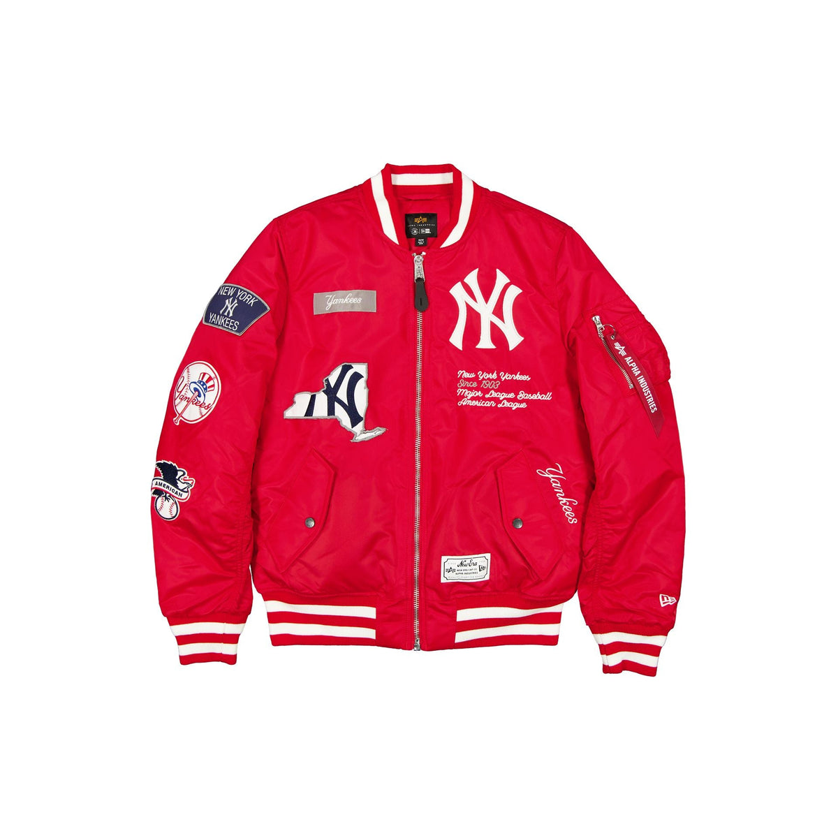 Alpha Industries x New York Yankees Red MA-1 Bomber Jacket