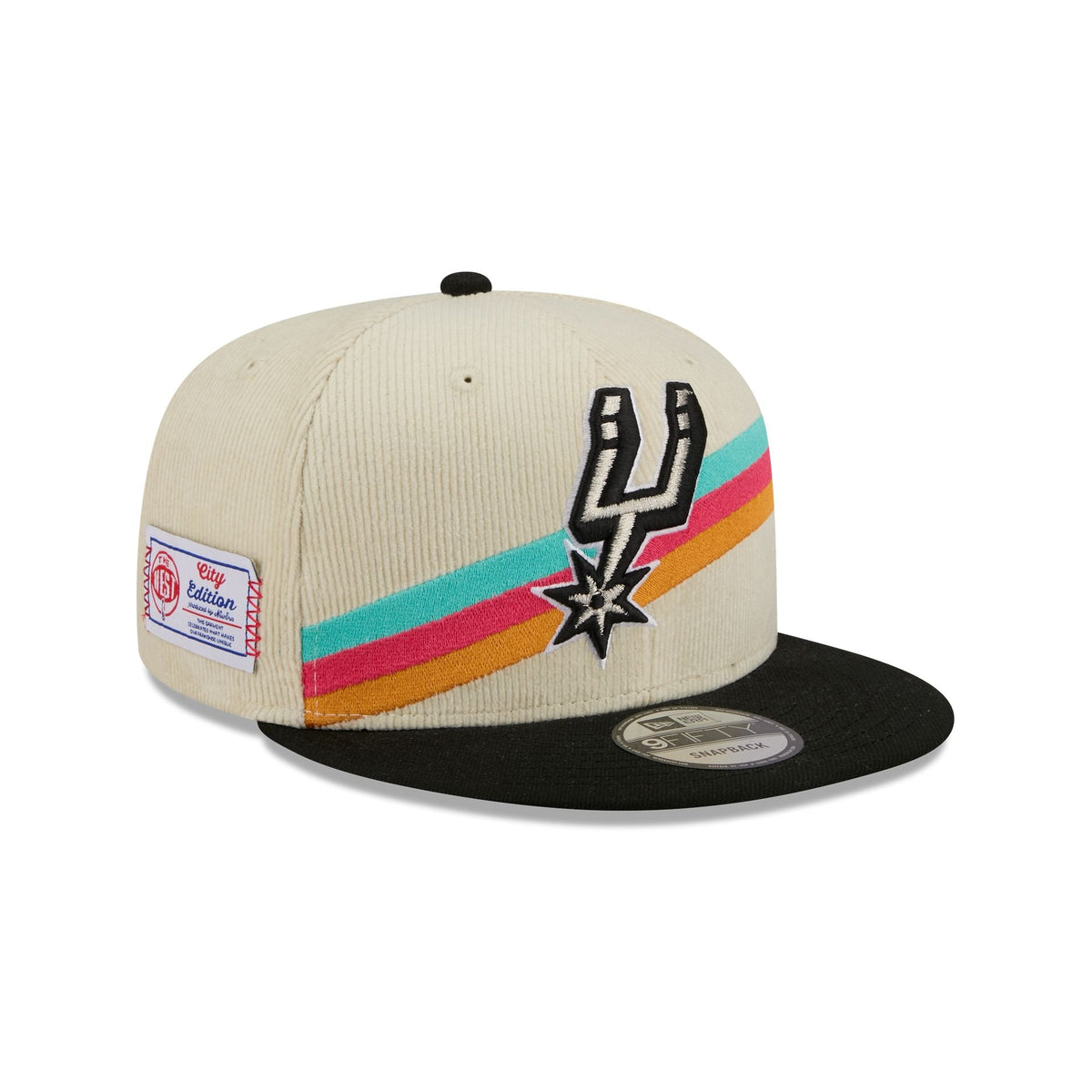 San Antonio Spurs 2025 City Edition Chrome White Corduroy 9FIFTY Snapback Hat