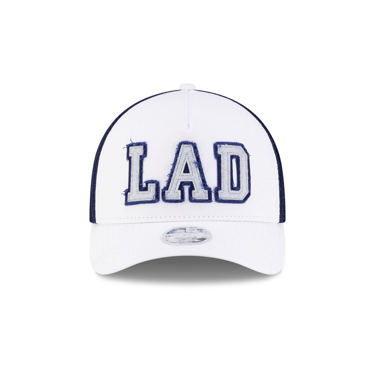 Los Angeles Dodgers Optic White Felt Logo Women's 9FORTY M-Crown A-Frame Trucker Hat