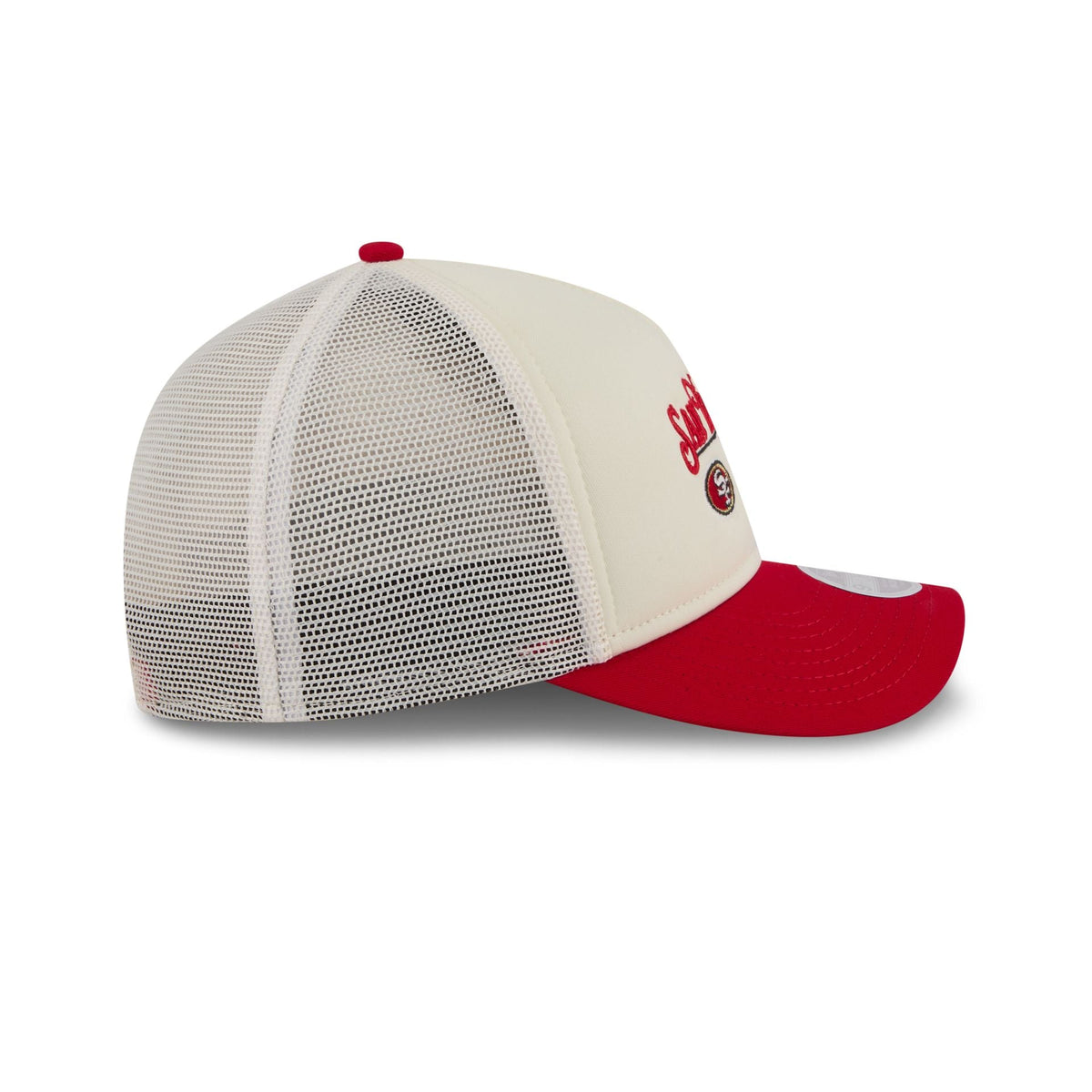 San Francisco 49ers Retro Chrome Women's White 9FORTY M-Crown A-Frame Trucker Hat