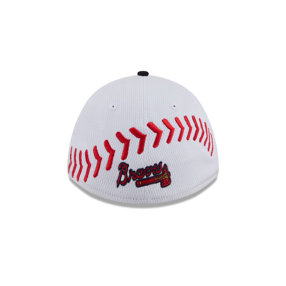Atlanta Braves Baseball Stitch Kids 39THIRTY M-Crown Stretch Fit Hat