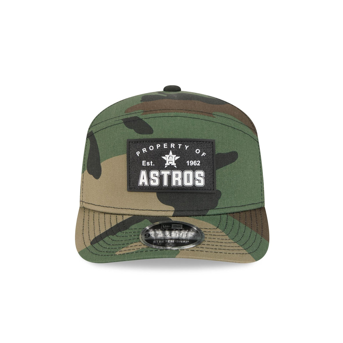 Houston Astros Property of Patch Camo Split Panel 9SEVENTY Stretch-Snap Hat