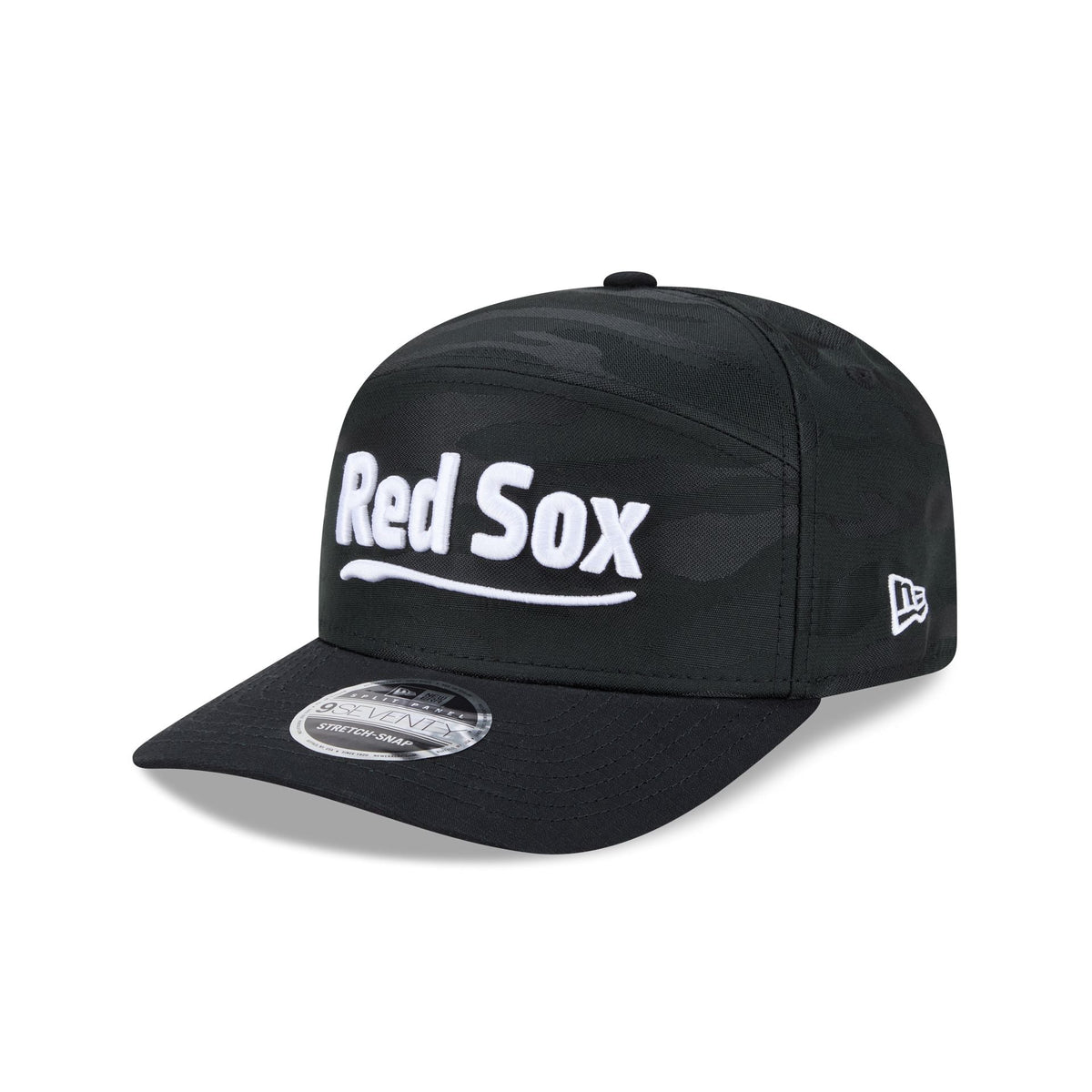 Boston Red Sox Black Camo Split Panel 9SEVENTY Stretch-Snap Hat
