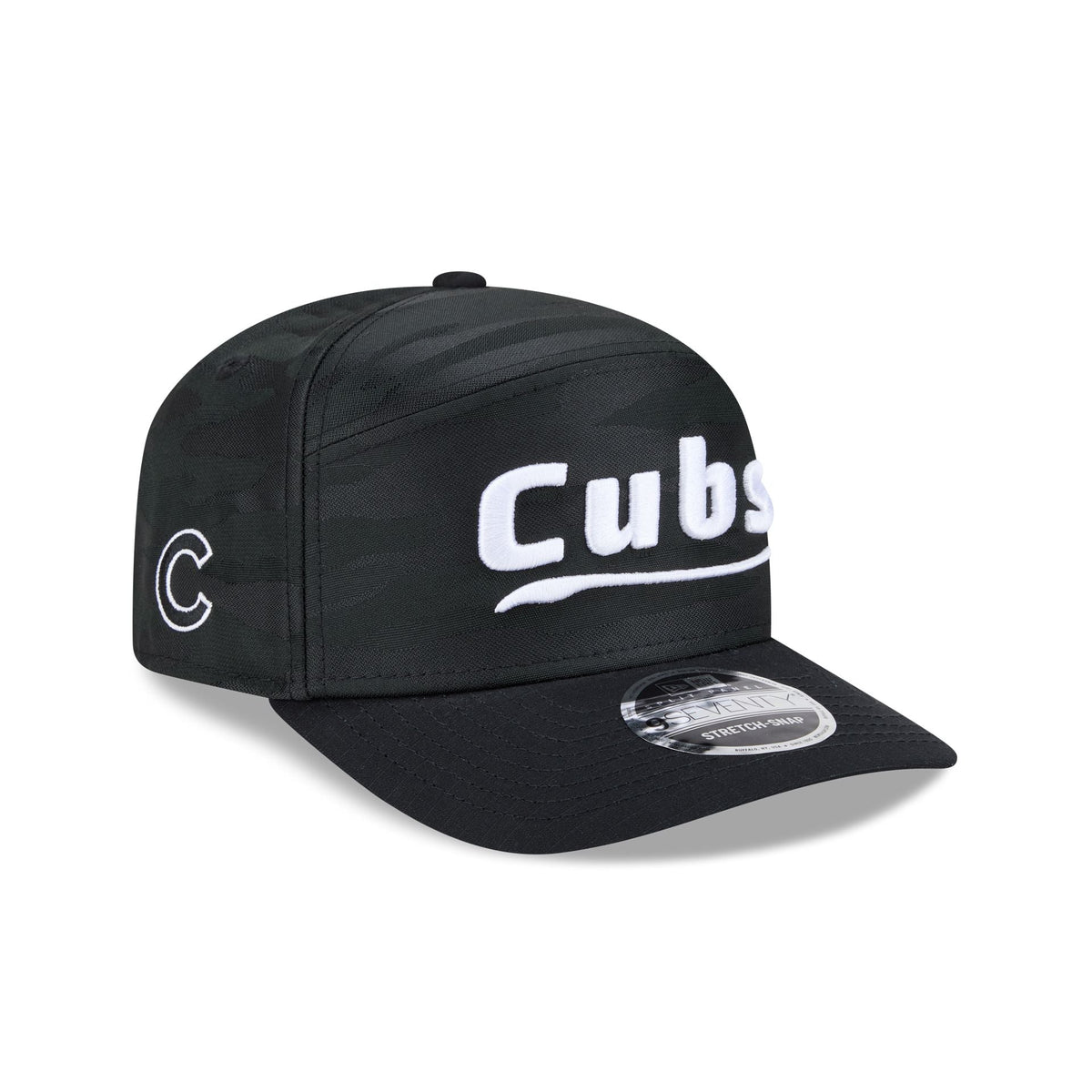 Chicago Cubs Black Camo Split Panel 9SEVENTY Stretch-Snap Hat