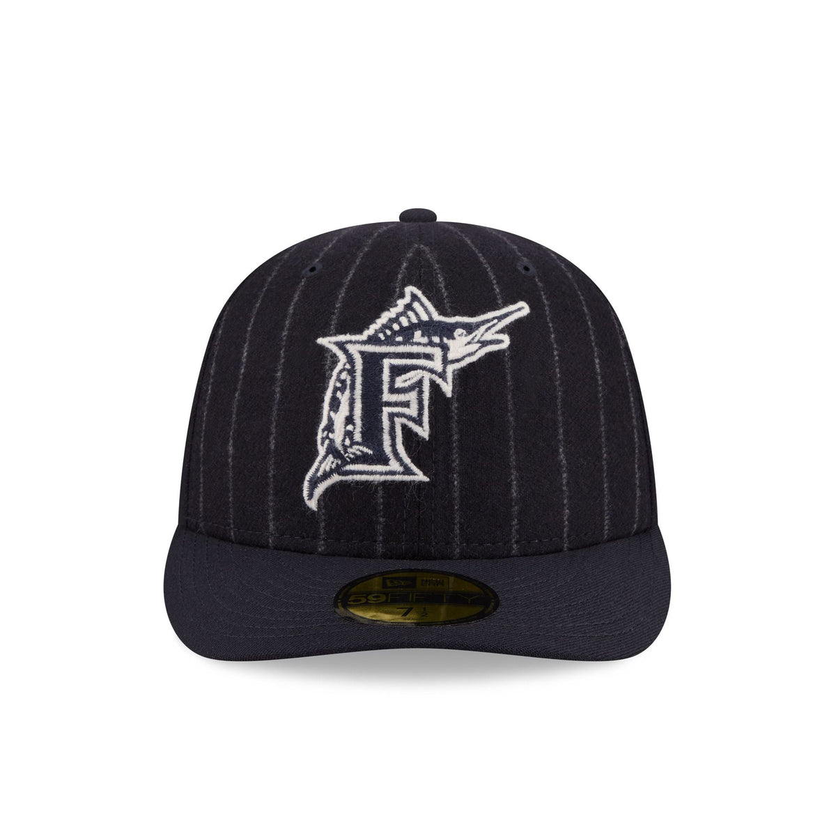 Miami Marlins Pinstripe Merino & Cashmere Moon 59FIFTY Fitted Hat