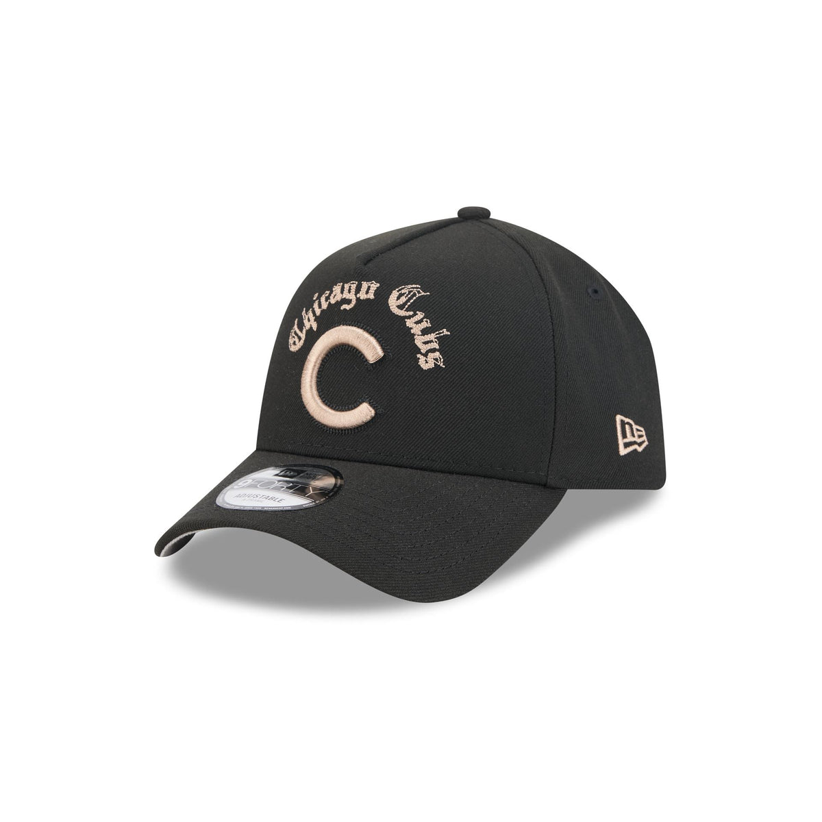 Chicago Cubs Gothic Lettering 9FORTY A-Frame Snapback Hat