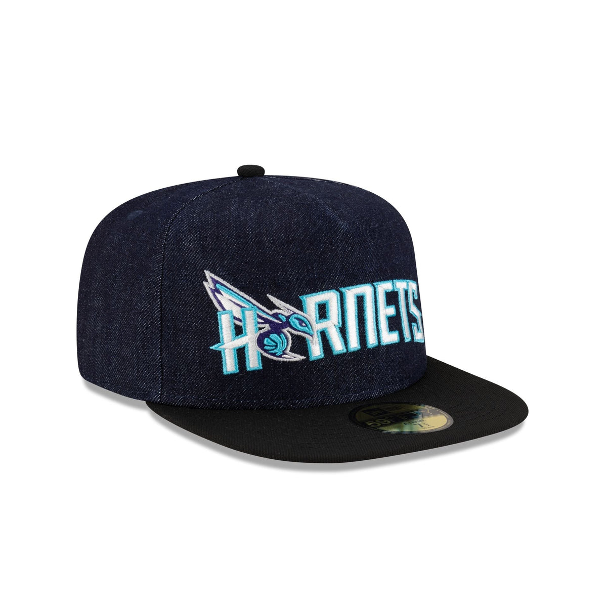 Charlotte Hornets Navy Denim 59FIFTY A-Frame Fitted Hat