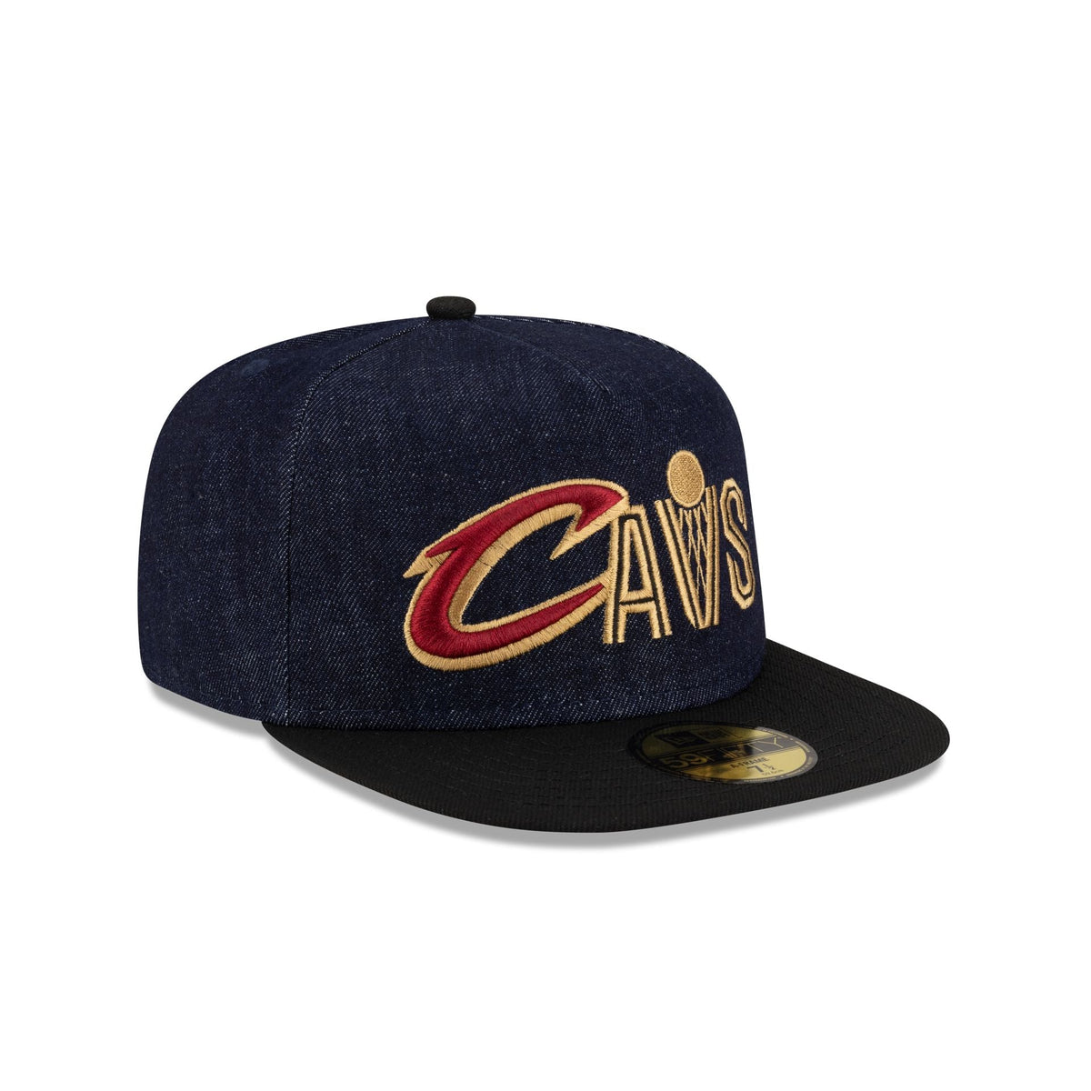 Cleveland Cavaliers Navy Denim 59FIFTY A-Frame Fitted Hat