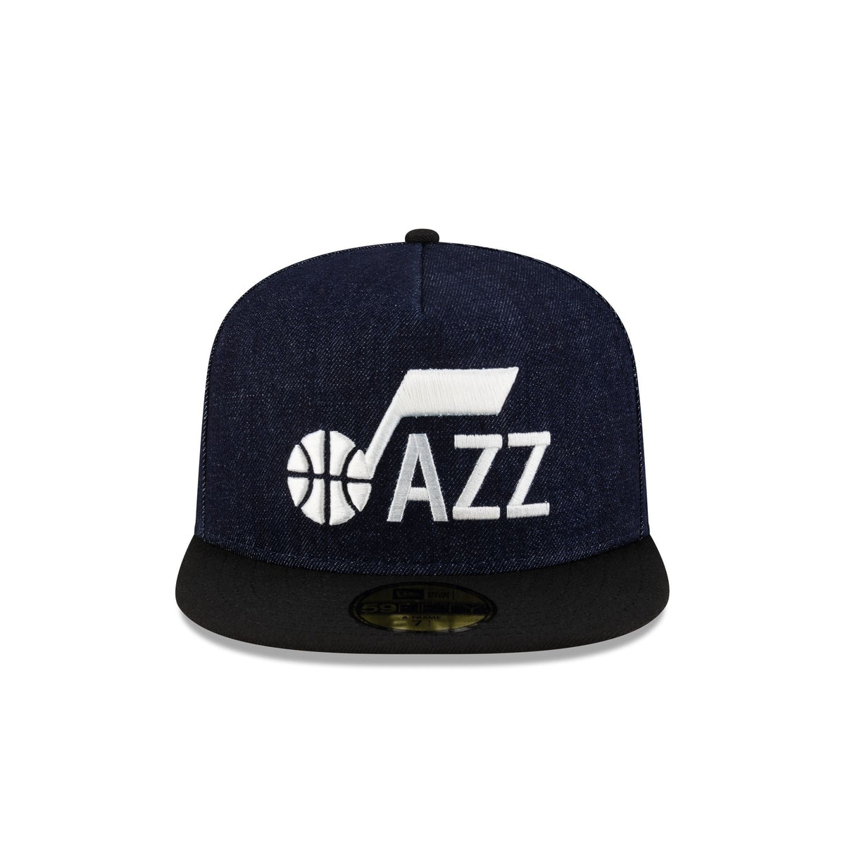 Utah Jazz Navy Denim 59FIFTY A-Frame Fitted Hat