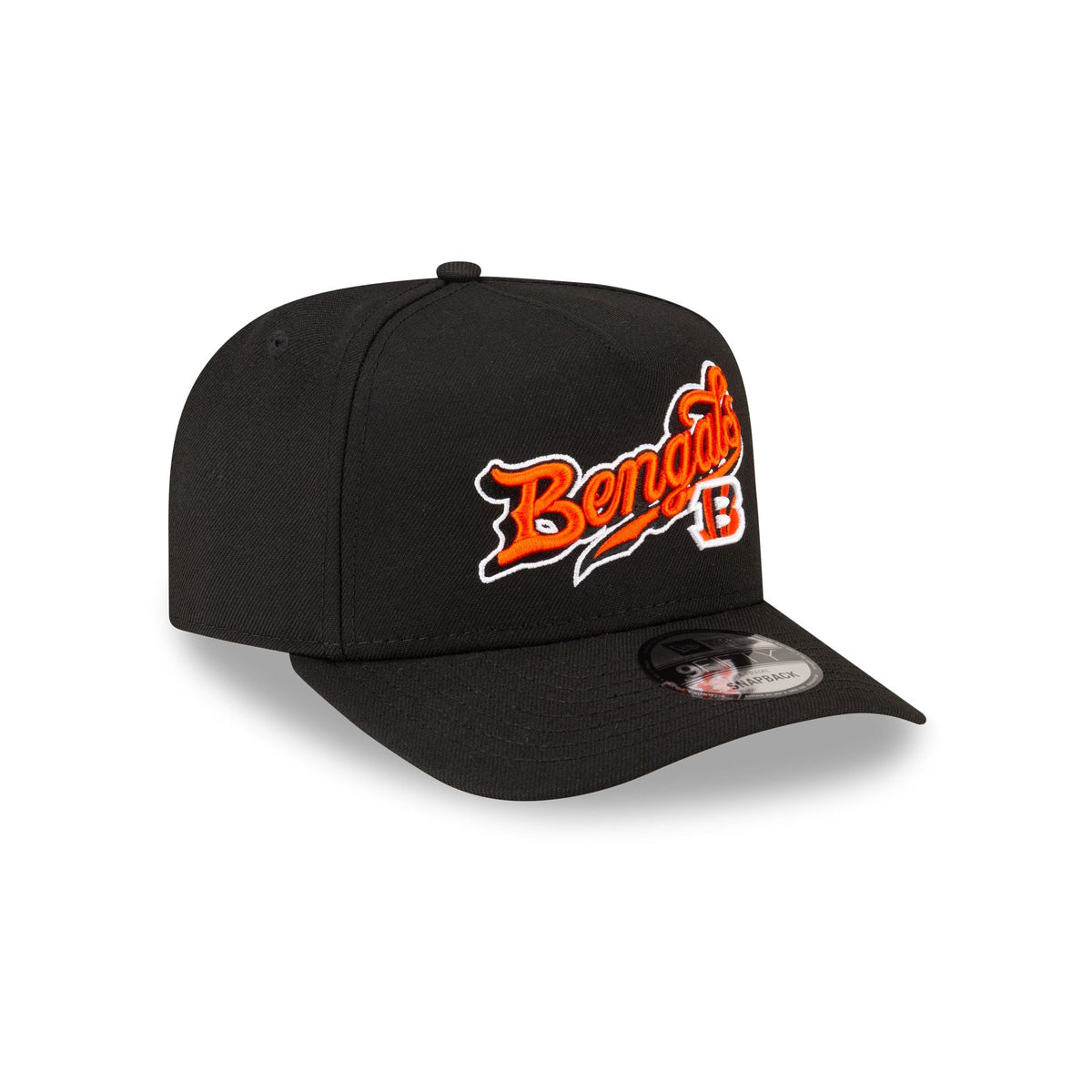 Born x Raised x Cincinnati Bengals Script Black 9FIFTY A-Frame Snapback Hat