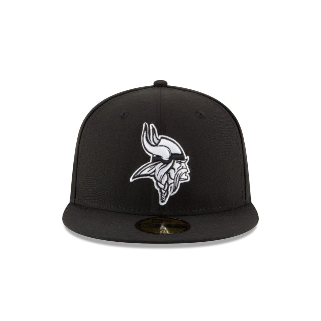Minnesota Vikings Black & White 59FIFTY Fitted Hat