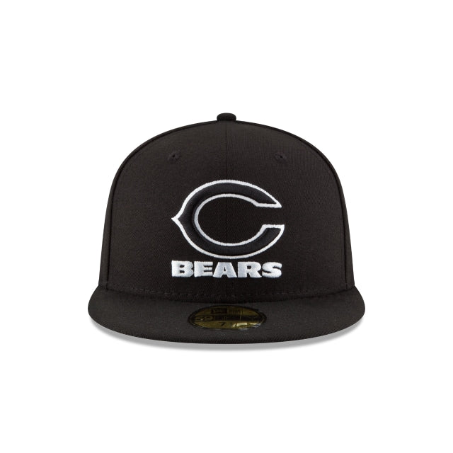 Chicago Bears Black & White 59FIFTY Fitted Hat