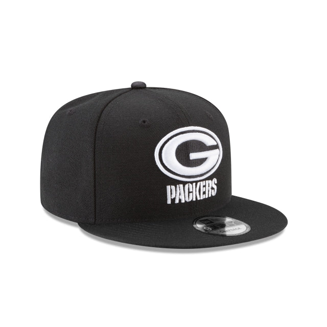 Green Bay Packers Black and White 9FIFTY Snapback Hat