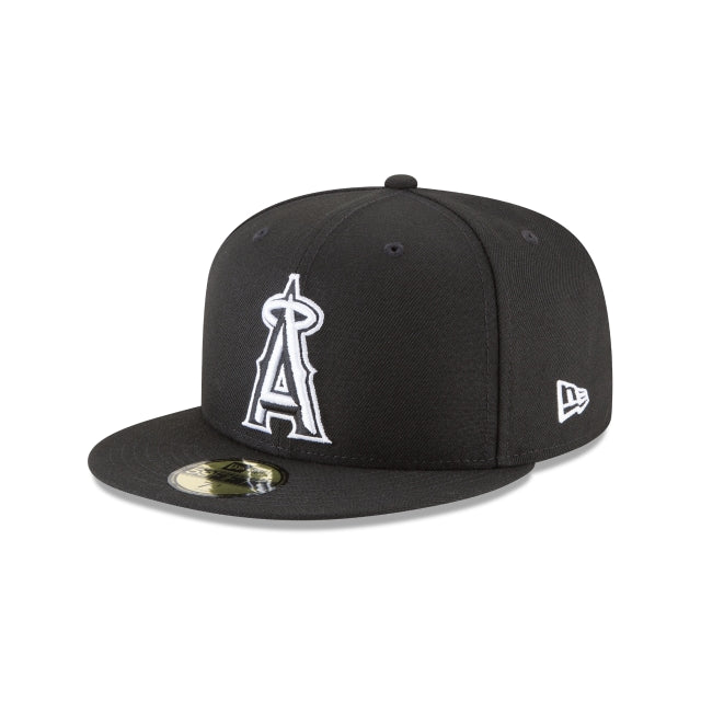 Los Angeles Angels Black and White Basic 59FIFTY Fitted Hat