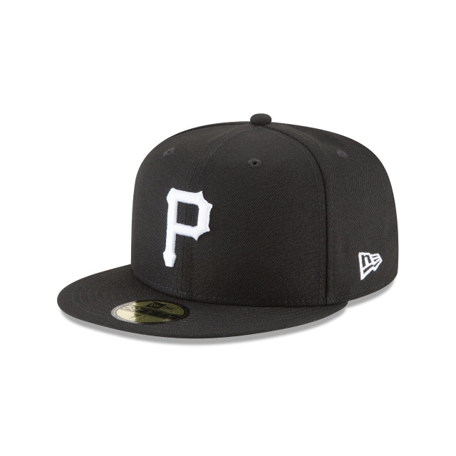 Pittsburgh Pirates Black and White Basic 59FIFTY Fitted Hat