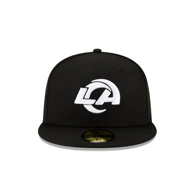 Los Angeles Rams Black and White 59FIFTY Fitted Hat