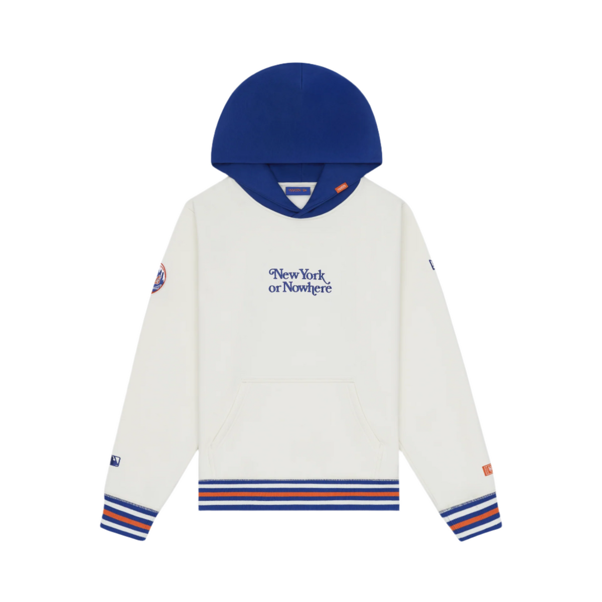 New York or Nowhere x New York Mets Chrome White Motto Hoodie