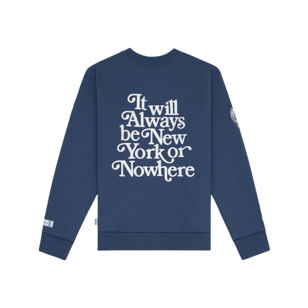 New York or Nowhere x New York Yankees Navy Motto Crewneck